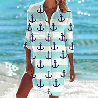 Romilly midi dress in Mint Green Anchor