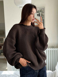 Mireille | Women's Oversized Knit Jumper Black and Grey
