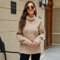 Drusilla turtleneck cable knit jumper in Khaki