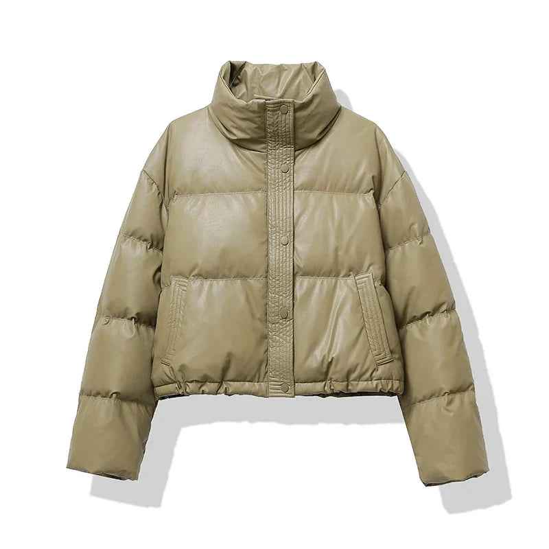 Linnea | Women's Cropped Puffer Jacket High Neck