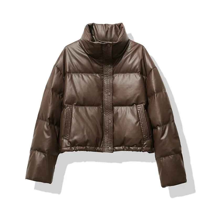 Linnea | Women's Cropped Puffer Jacket High Neck