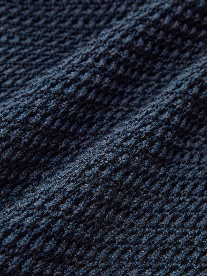 Anthea | Women's Off-the-Shoulder Fitted Jumper in Navy Blue