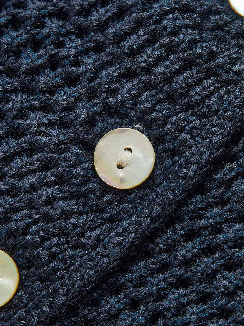 Anthea | Women's Off-the-Shoulder Fitted Jumper in Navy Blue