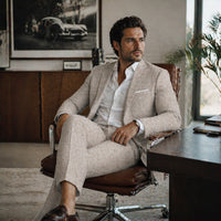 Malachi | Single Breasted Slim Fit Linen Blend Blazer