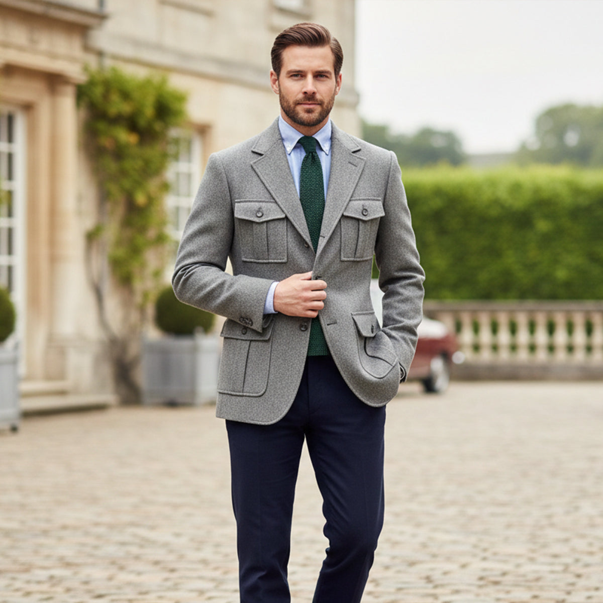 Lorenzo | Multi Pocket Tailored Tweed Blazer