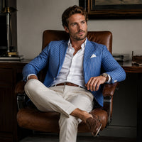 Zane | Striped Lightweight Cotton Linen Blend Blazer