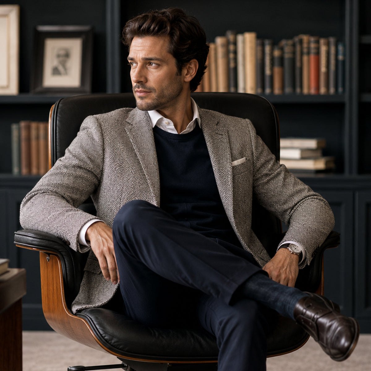 Theodore | Wool Herringbone Tweed Blazer