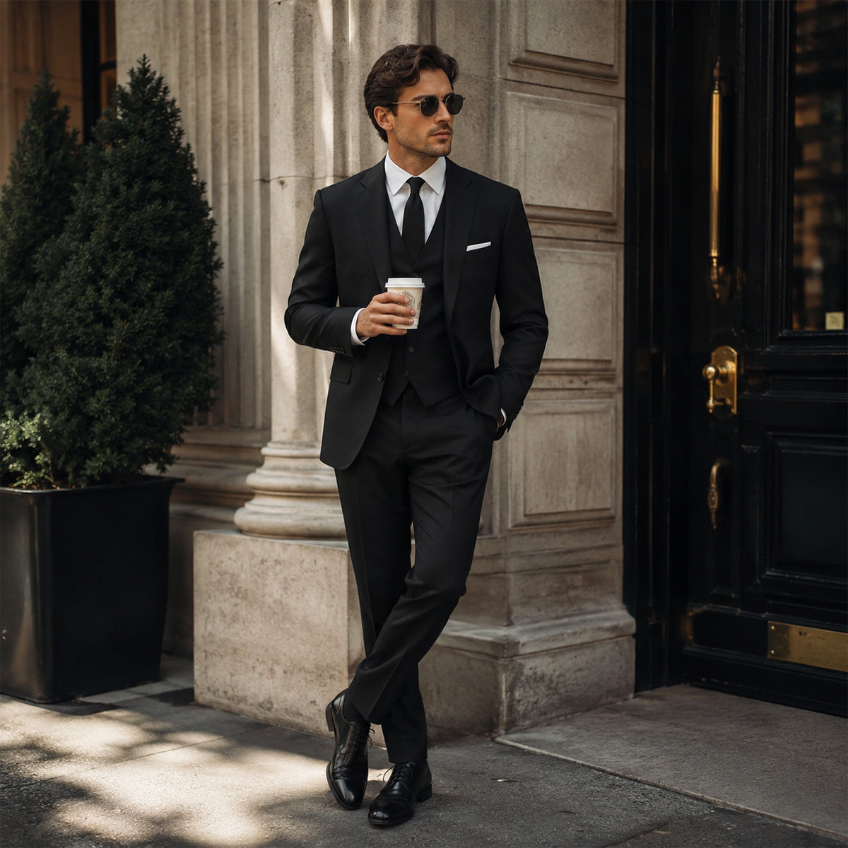 Norman | Men's 3 Piece Suit Set with Blazer, Gilet and Trousers