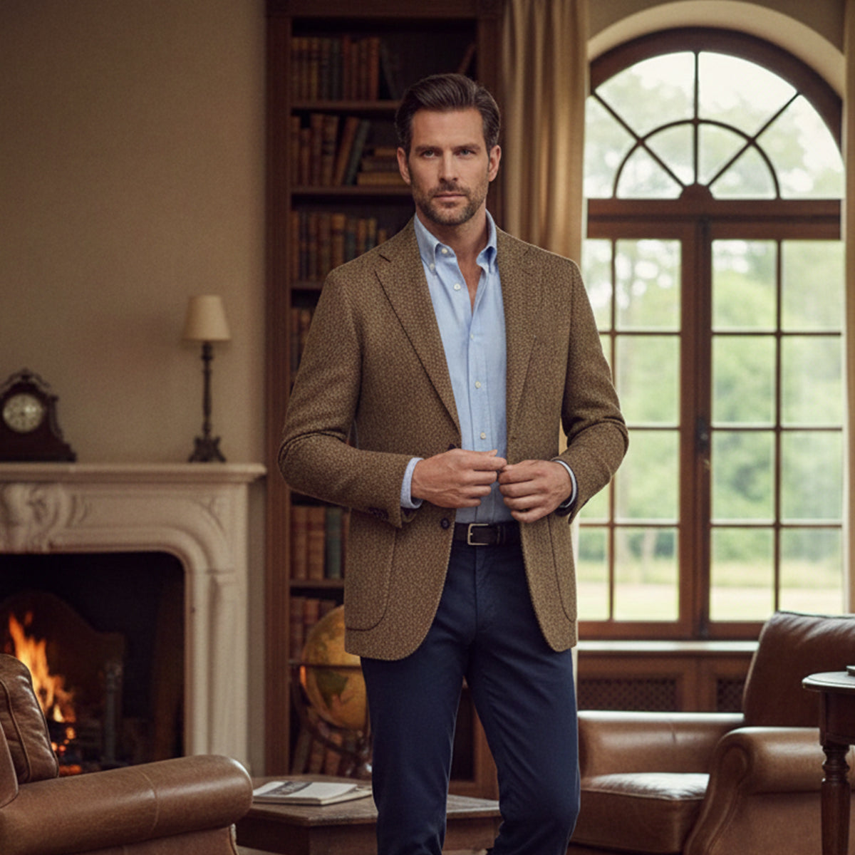 Ludovic | Single Breasted Wool Herringbone Tweed Blazer