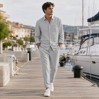 Victor | Linen Blend Shirt and Trousers Two Piece Set