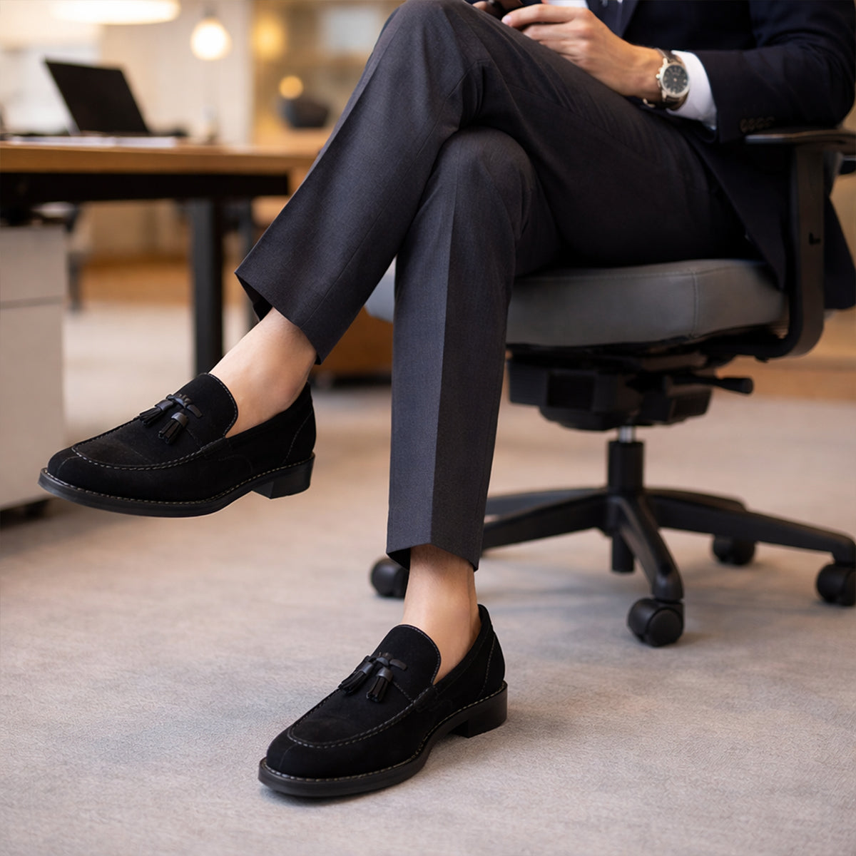 Nicholas | Men's Suede Tassel Loafers