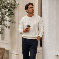 Erasmus | Men's Chunky Fisherman Cable Knit Jumper