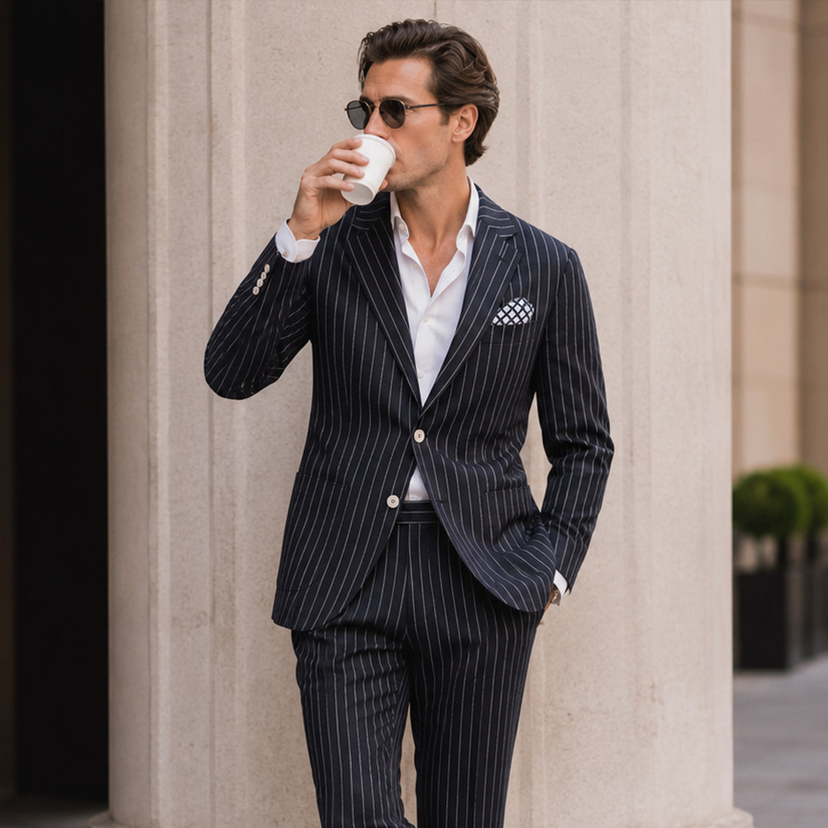 Zane | Striped Lightweight Cotton Linen Blend Blazer