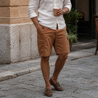 Jace | Cotton Cargo Shorts with Multi Pocket Utility Design