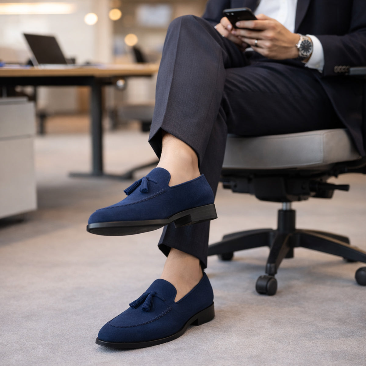 Nicholas | Men's Suede Tassel Loafers