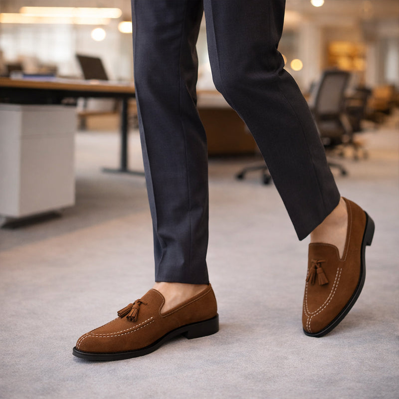 Nicholas | Men's Suede Tassel Loafers