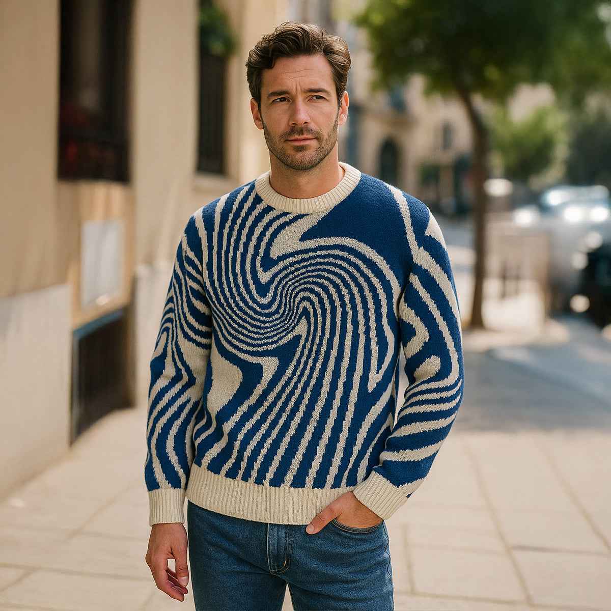 Ernest | Men's Premium Merino Wool Jacquard Knit Jumper