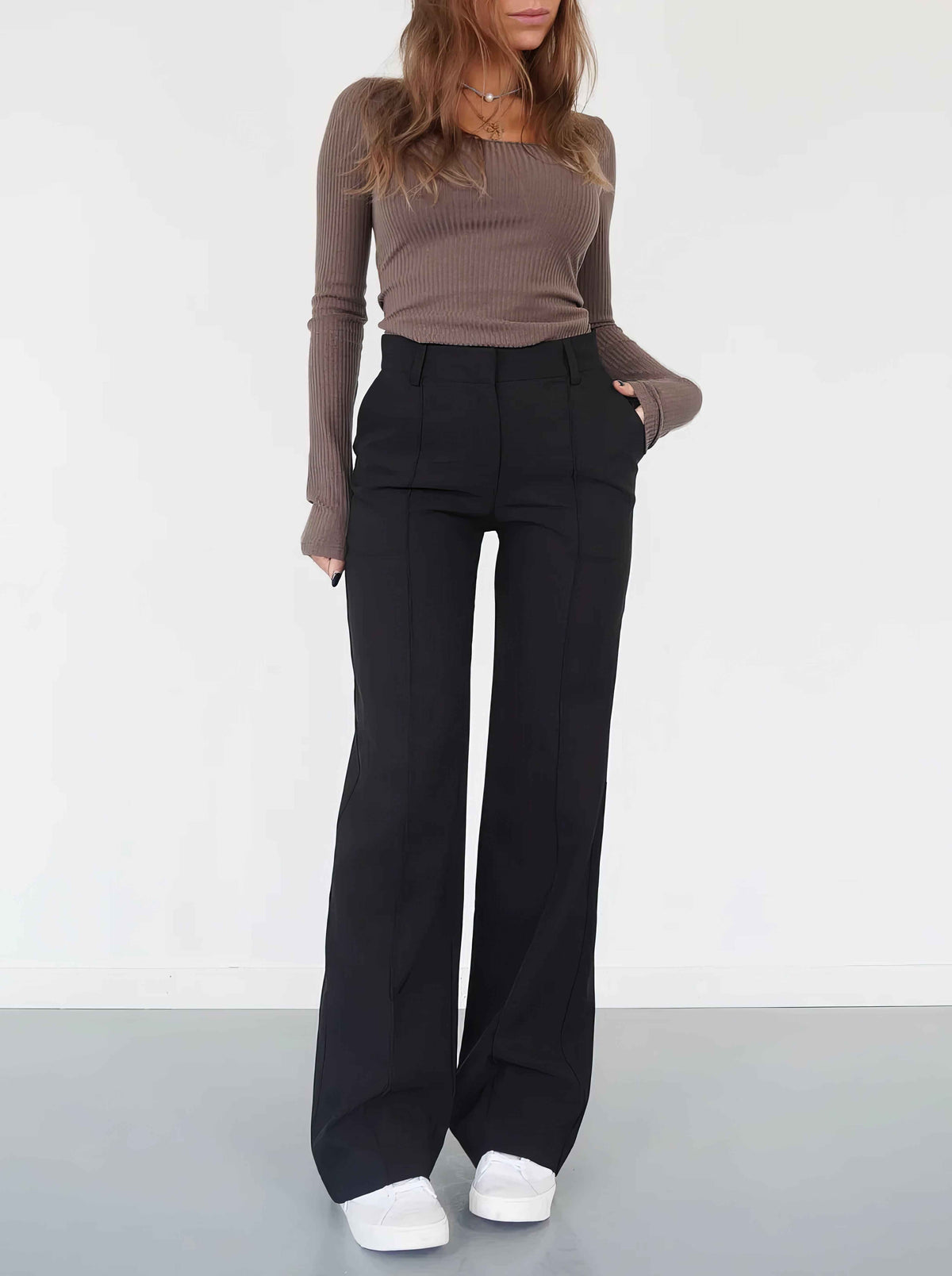 Annabel | Women's High-Waisted Wide Leg Trousers