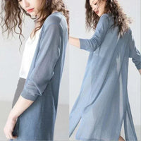 Galatea long duster cardigan open front view