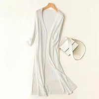 Galatea long duster cardigan in White