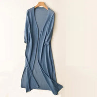 Galatea long duster cardigan in Blue
