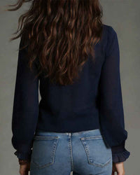 Ophelia blouse V neckline detail
