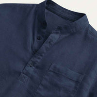 Calvin | Men's Relaxed Fit Henley Linen Shirt