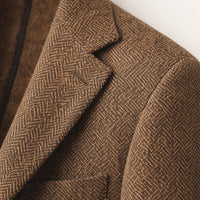 Ludovic | Single Breasted Wool Herringbone Tweed Blazer