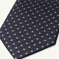 Alistair | Men's Luxury Woven Neck Tie in Patterned Navy Blue