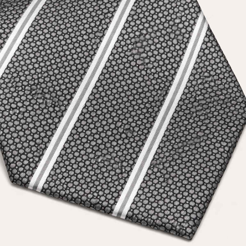 Alfred | Men's Luxury Silk-Blend Woven Neck Tie in Dark Gray