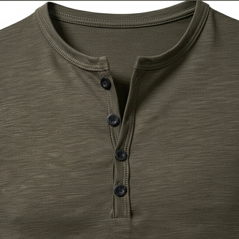 Henry | Cotton Henley Short Sleeve T-Shirt