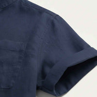 Calvin | Men's Relaxed Fit Henley Linen Shirt