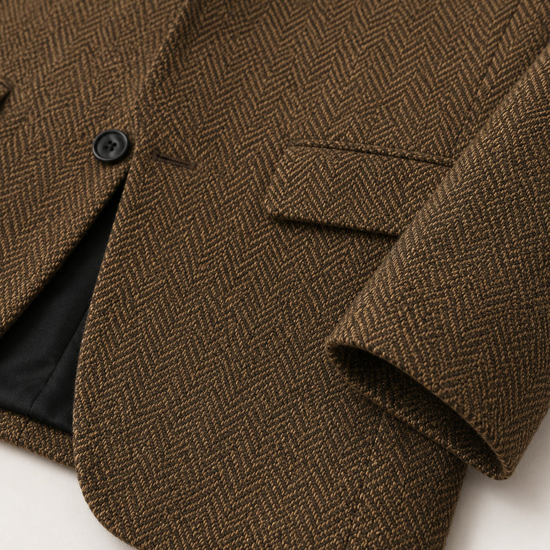 Theodore | Wool Herringbone Tweed Blazer
