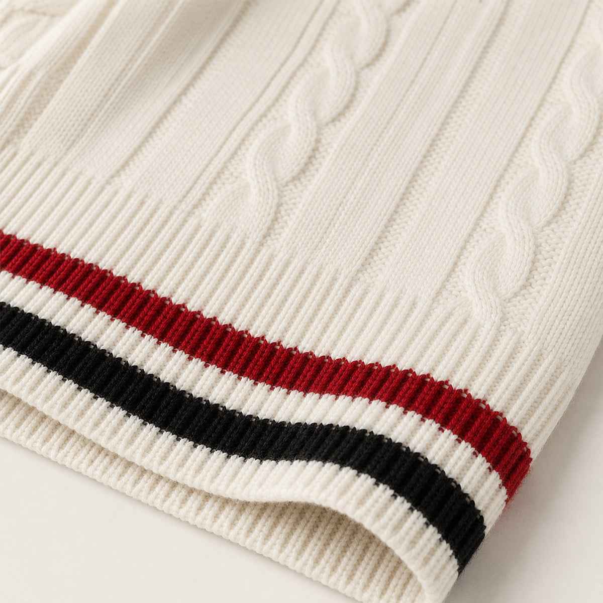 Fletcher | Half Zip Knit Jumper with Stripe Trim