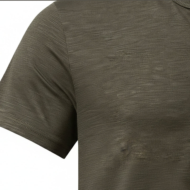 Henry | Cotton Henley Short Sleeve T-Shirt