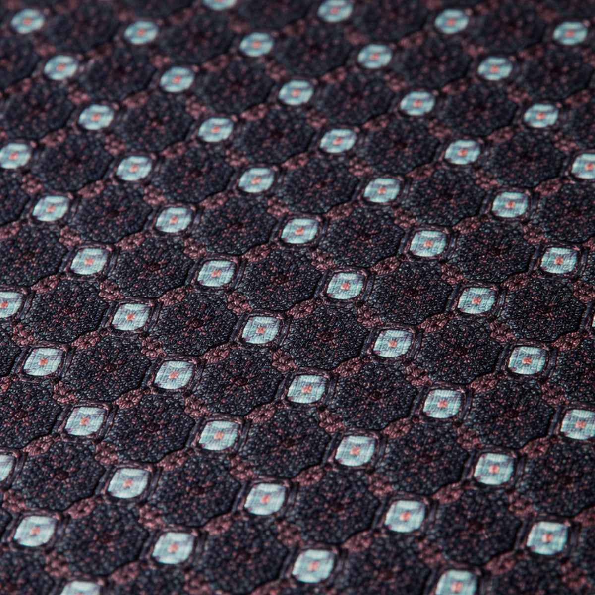 Alistair | Men's Luxury Woven Neck Tie in Patterned Navy Blue