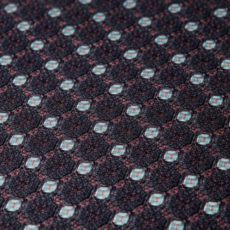 Alistair | Men's Luxury Woven Neck Tie in Patterned Navy Blue