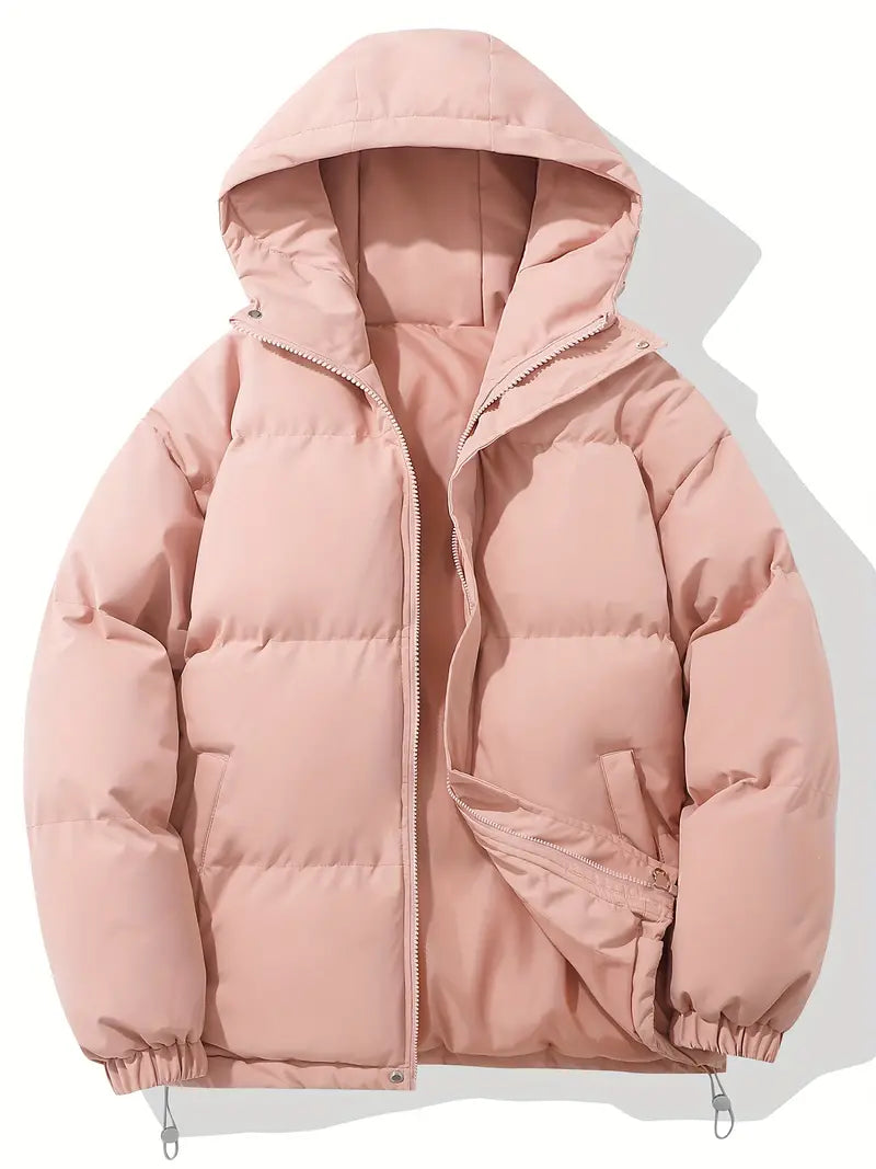Mercia hooded puffer jacket in Pink