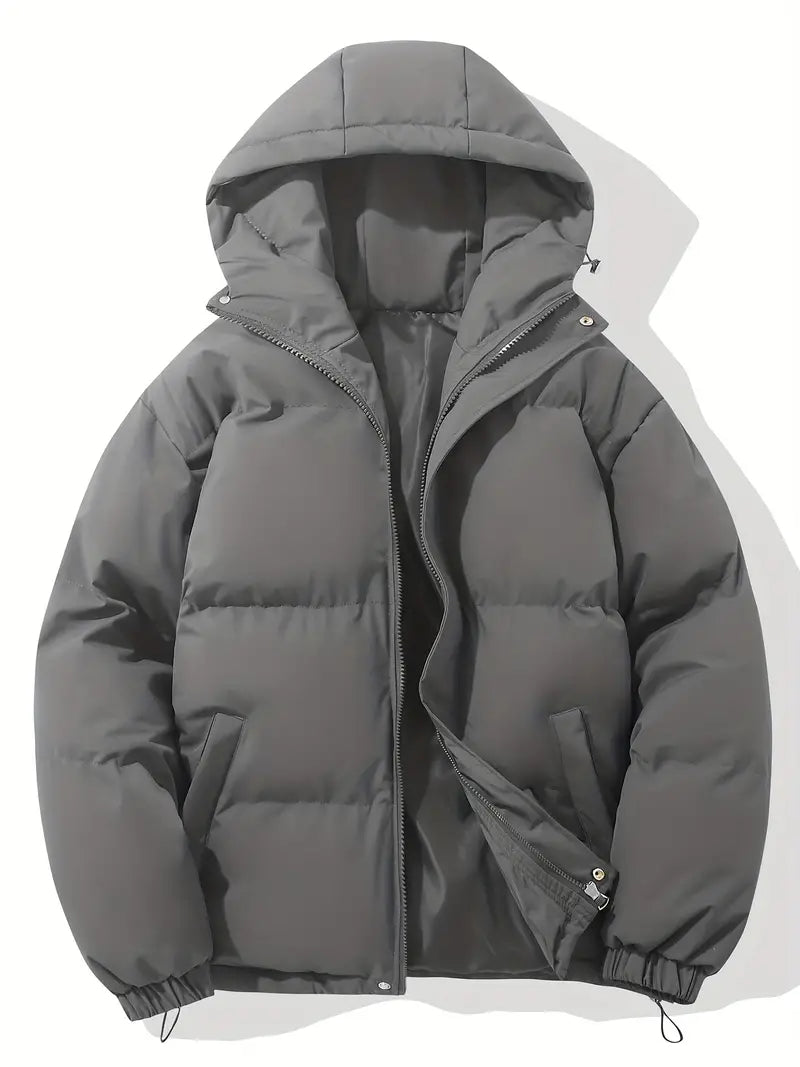 Mercia hooded puffer jacket in Dark Grey