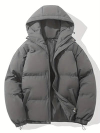 Mercia hooded puffer jacket in Dark Grey