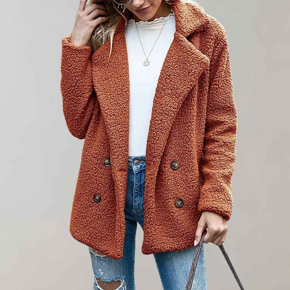 Dianthe | Women's Double Breasted Relaxed Fit Lapel Jacket