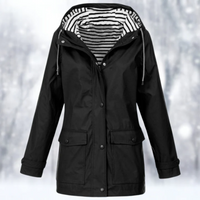 Leonora hooded raincoat in Black