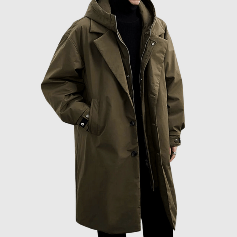 Salisbury | Men's Convertible Trench Coat Green and Black