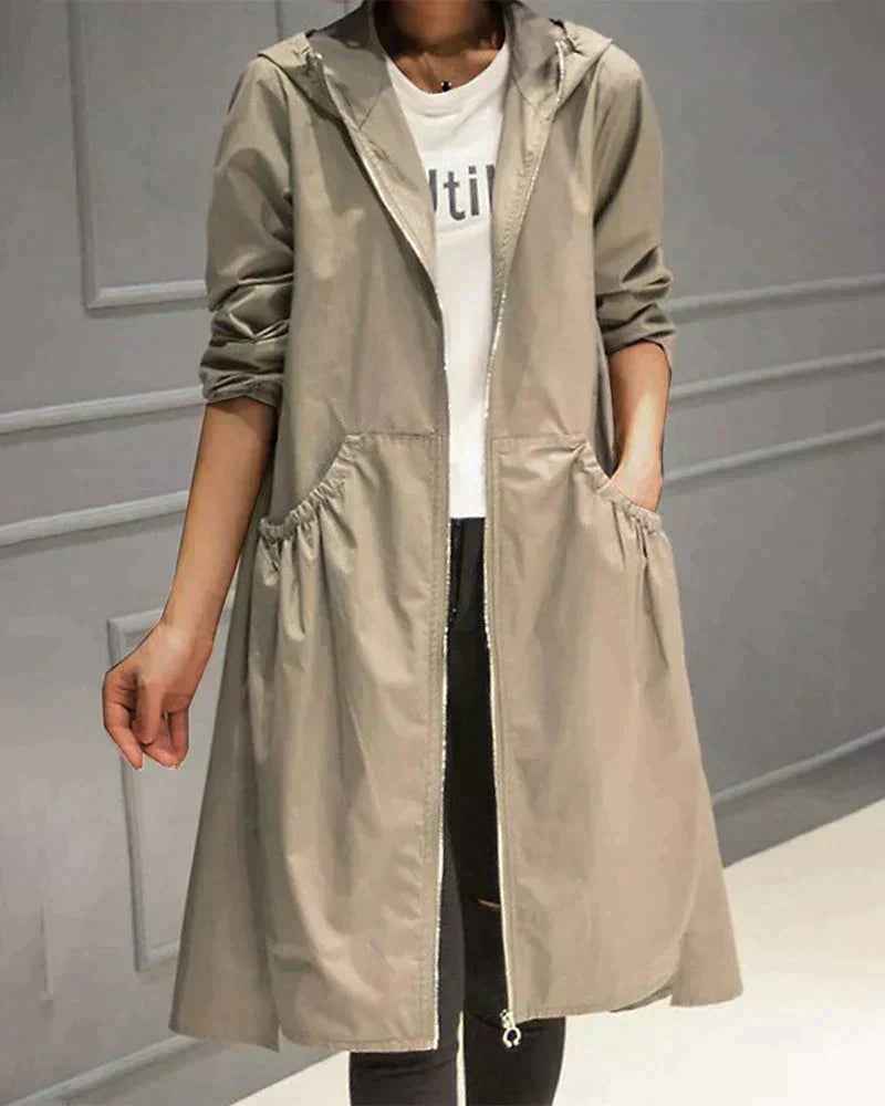 Roxane | Women's Longline Hooded Jacket A-Line Zip-Up