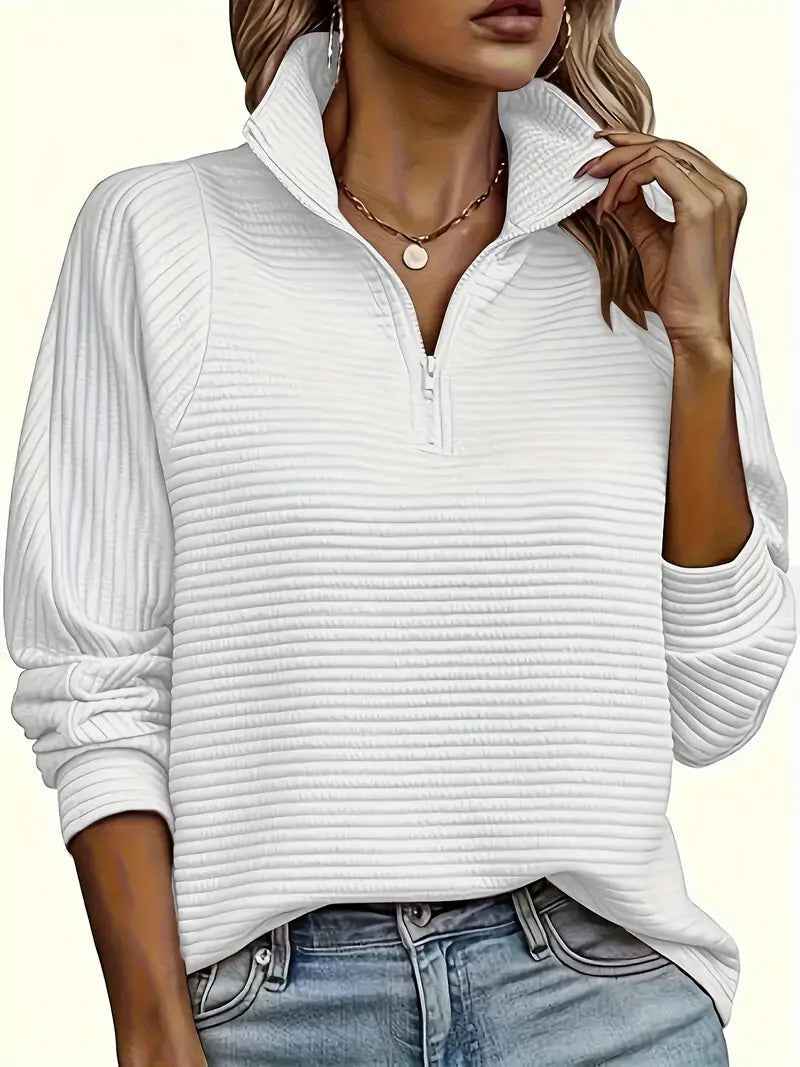 Seraphina | Women's Half Zip Funnel Neck Jumper