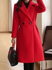 Guinevere belted long coat styled detail