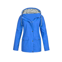 Hermione longline hooded jacket in Blue