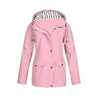 Hermione longline hooded jacket in Pink