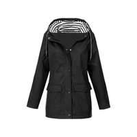 Hermione longline hooded jacket in Black