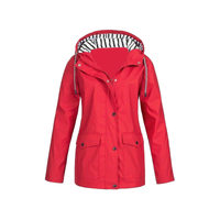 Hermione longline hooded jacket in Red